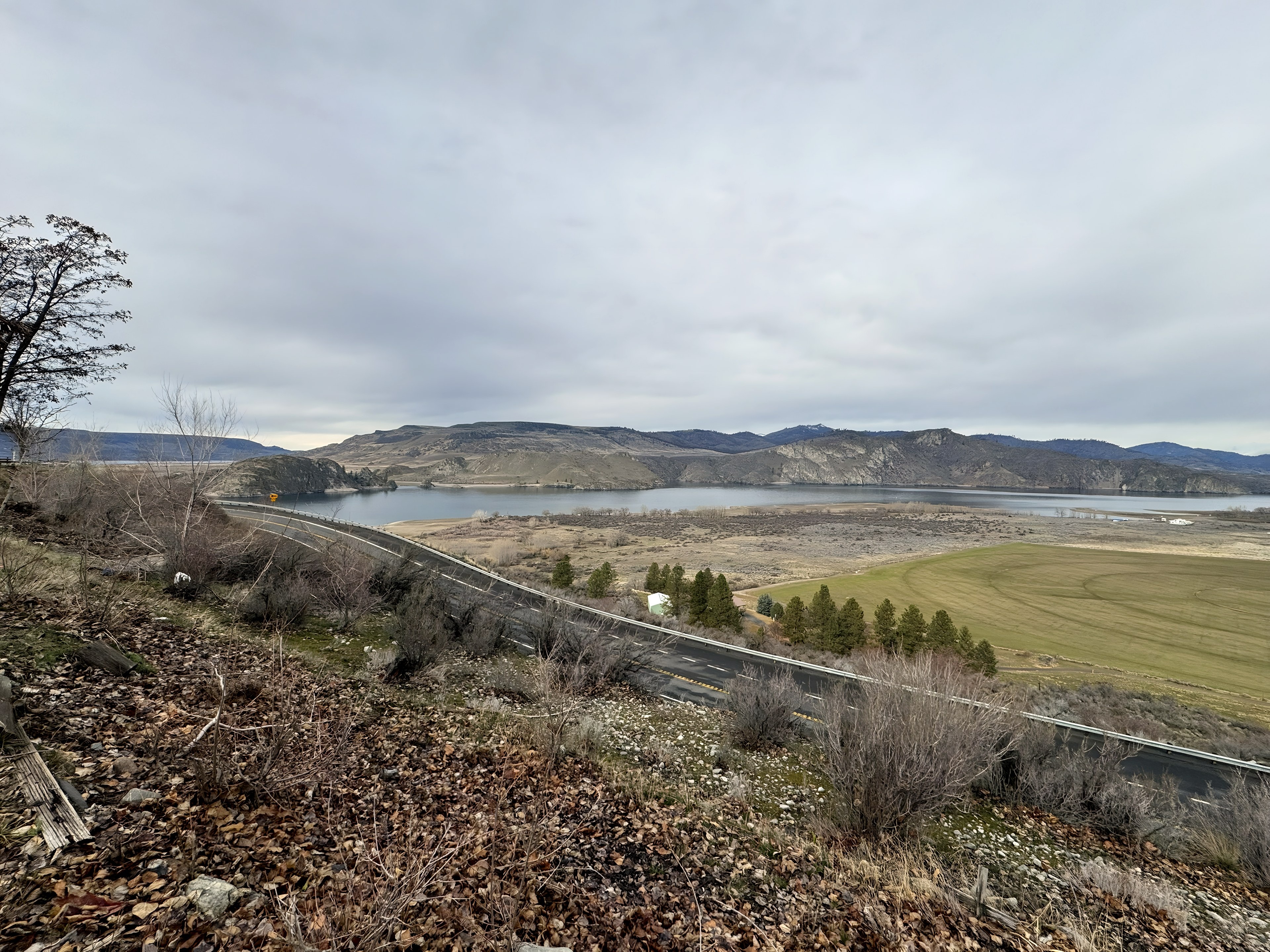The valley and lake from the edge of the park